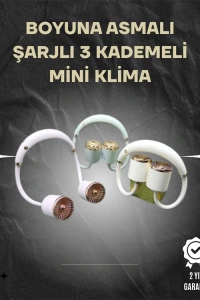 Asılabilir Mini Boyun Fanı | 1000mAh Şarjlı, Turbo Güçlü Rüzgar