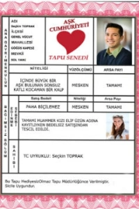 Aşk Cumhuriyeti Tapusu