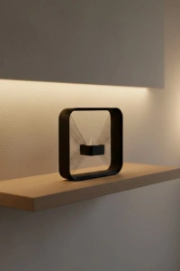 Askılı Kare Mumluk Duvar Dekoru Loş Salon ve Modern Mekanlar