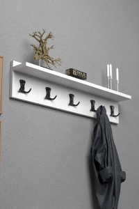 Askılık Duvar Elbise Askılığı Portmanto 80 Cm Beyaz Düz