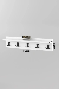 Askılık Duvar Elbise Askılığı Portmanto 80 Cm Beyaz Düz