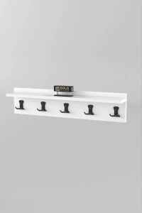 Askılık Duvar Elbise Askılığı Portmanto 80 Cm Beyaz Düz