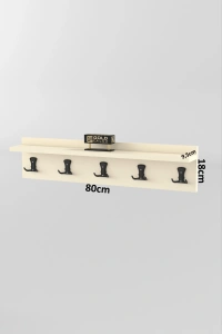 Askılık Duvar Elbise Askılığı Portmanto 80 Cm Krem Düz