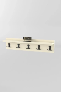 Askılık Duvar Elbise Askılığı Portmanto 80 Cm Krem Düz