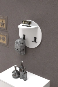 Askılık Duvar Elbise Askılığı Portmanto Üstü Beyaz