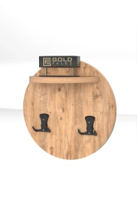 Askılık Duvar Elbise Askılığı Portmanto Üstü Ceviz