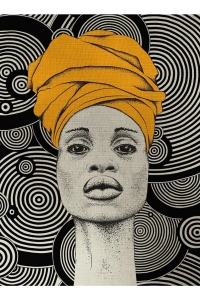 Aura Sarı Siyah Canvas Tablo (50x70)