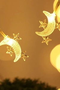 Ay Yıldız Tasarımlı 20 LED USB Aydınlatma