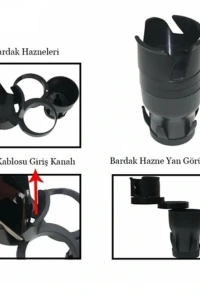 Ayarlanabilir Araç İçi Çoklu Bardak Tutacağı