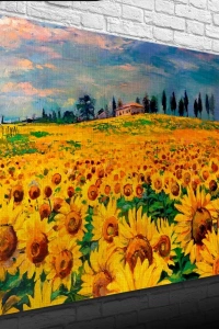 Ayçiçeği, Gündöndü, Günebakan Tarlası Kanvas Tablo 50 x 70