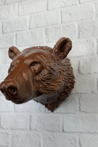 Ayı Başı Duvar Dekoru Modern Asılabilir Heykel 25x19 cm