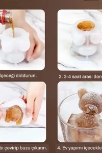 Ayı Şekilli Silikon Buz Kalıbı