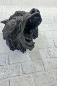 Ayı Tasarım Siyah 3D Duvar Heykeli