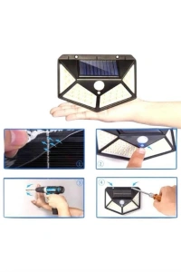 Bahçe Lambası Bahçe Aydınlatma Sensörlü Suya Dayanıklı 100 Led