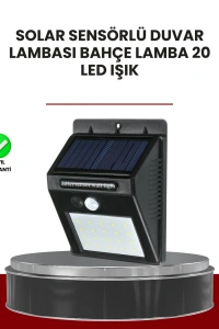 Bahçe ve Dış Mekanlar İçin Güneş Enerjili 20 LED Hareket Sensörlü Lamba