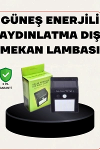 Bahçe ve Veranda İçin Güneş Paneli ile Otomatik Şarj Olan LED Duvar Lambası
