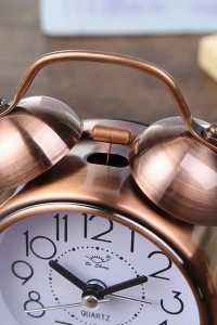 Bakır Metal Alarmlı Masa Saati