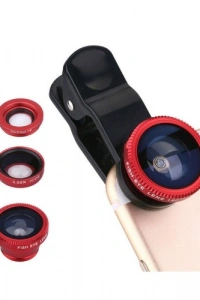 Balık Gözü Lens Fish Eye 3 Wide Geniş Açılı Makro Telefon Lensi