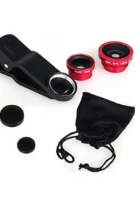 Balık Gözü Lens Fish Eye 3 Wide Geniş Açılı Makro Telefon Lensi