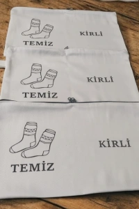 Baskılı Kirli-Temiz Seyahat (Çorap) Torbası