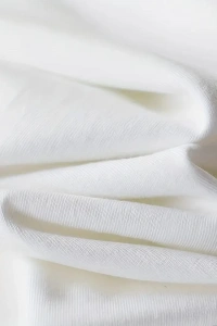 Baskılı Oversize Bisiklet Yaka T-shirt - Beyaz