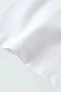 Baskılı Oversize Bisiklet Yaka T-shirt - Beyaz