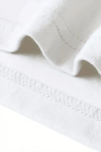 Baskılı Oversize Bisiklet Yaka T-shirt - Beyaz