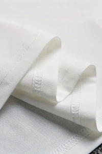 Baskılı Oversize Bisiklet Yaka T-shirt - Beyaz