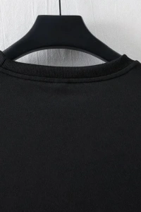 Baskılı Oversize Bisiklet Yaka T-shirt - Siyah