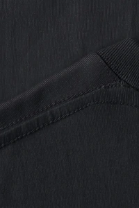 Baskılı Oversize Bisiklet Yaka T-shirt - Siyah