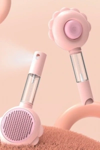 Basmalı Telli  Su Sprey Hazneli Hayvan Fırçası Çift 2in 1