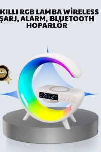 Başucu İçin Tasarlanmış Kablosuz Şarjlı Gece Lambası ve Bluetooth Ses Sistemi