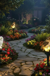 Baykuş Tasarımlı Solar Kazıklı Bahçe Aydınlatma