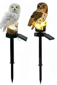Baykuş Tasarımlı Solar Kazıklı Bahçe Aydınlatma