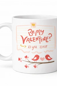 Be My Valentine Porselen Kupa Model 7 - Sevgililer Günü Hediyesi-Aşk Temalı Sevimli Kupa