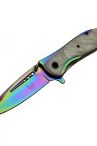 Benchmade DA76-1 Çakı Renkli Sedef 20 cm Manuel, Kemerlikli