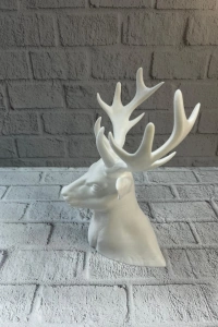 Beyaz Geyik Biblo 23 cm Dekoratif Modern Tasarım