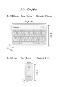 Beyaz Kablosuz Klavye Ve Mouse Seti