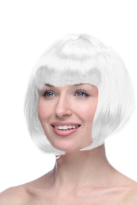 Beyaz Küt Peruk Saç