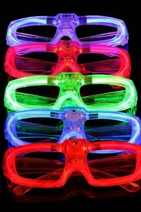 Beyaz LED Işıklı Parti Gözlüğü - 3 Modlu