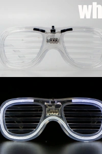 Beyaz Led Işıklı Parti Gözlüğü - Neon 3 Modlu