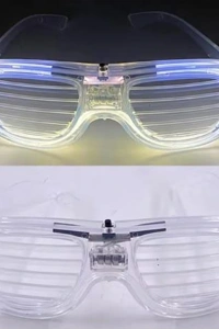 Beyaz Led Işıklı Parti Gözlüğü - Neon 3 Modlu