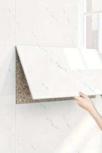 Beyaz Mermer Desenli Alüminyum Plastik Duvar Stickerı