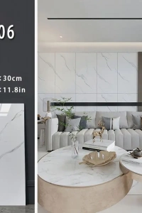 Beyaz Mermer Desenli Alüminyum Plastik Duvar Stickerı