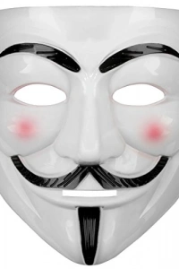 Beyaz Pembe Yanaklı V For Vendetta Maskesi
