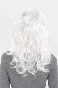 Beyaz Renk Kahküllü Dalgalı Uzun Parti Peruğu