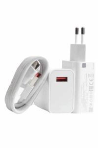 Beyaz Ultra Plus Hızlı Şarj Seti Şarj Adaptörü ve Kablosu 67W