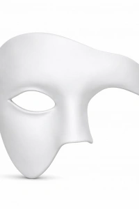 Beyaz Yarım Erkek Maske – Phantom Parti & Balo Maskesi