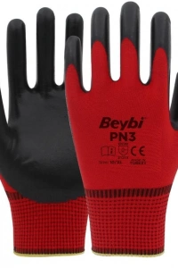 Beybi PN3 Nitril Kırmızı İş Eldiveni No:9