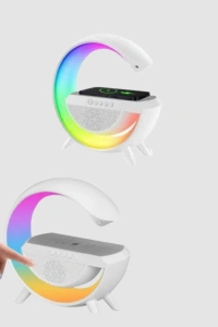 Bluetooth 5.0 Hoparlör – Kablosuz Şarj, RGB Gece Lambası ve FM Radyo
